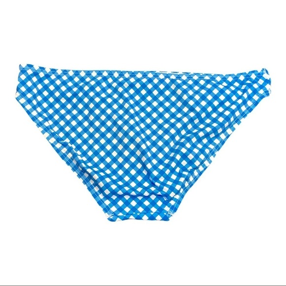 J. McLaughlin Bikini Bottom NWT Size Large Checkered Gingham Print Blue White - Picture 2 of 11